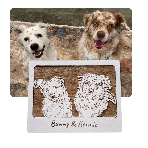 Custom Two Pet Portrait Magnet