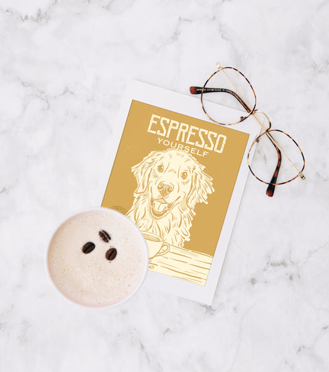 Golden Retriever Espresso Print