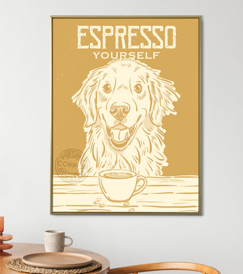 Golden Retriever Espresso Print