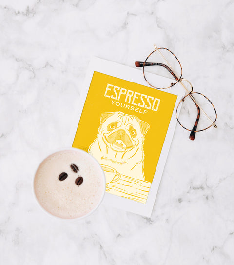 Pug Espresso Print
