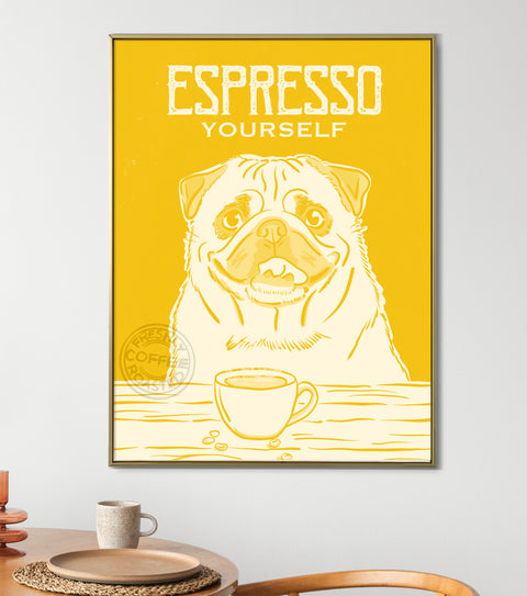 Pug Espresso Print