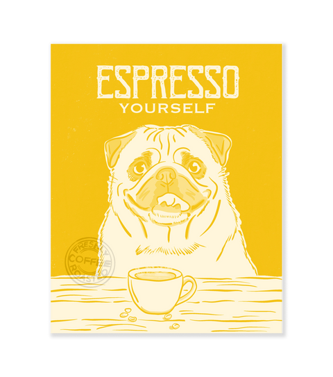 Pug Espresso Print