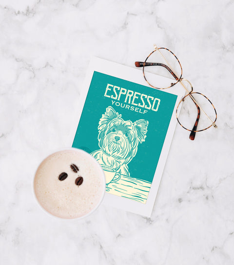 Yorkie Espresso Print