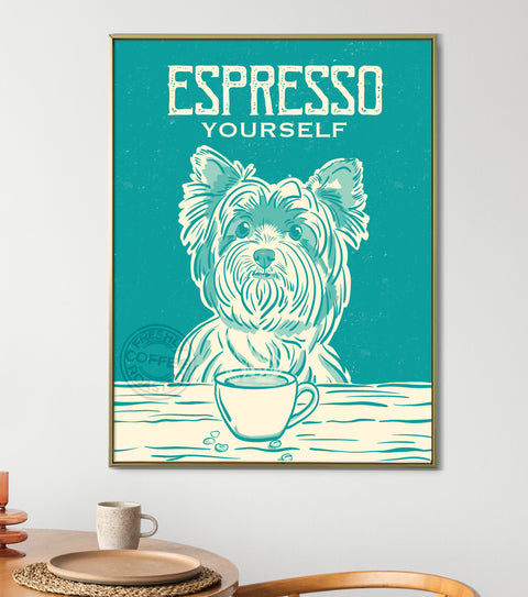 Yorkie Espresso Print