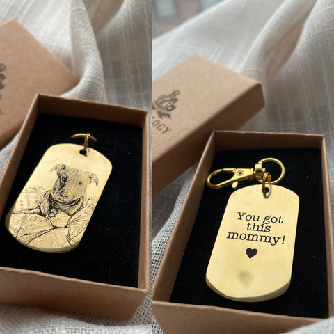 Photo Engraved Metal Keychain