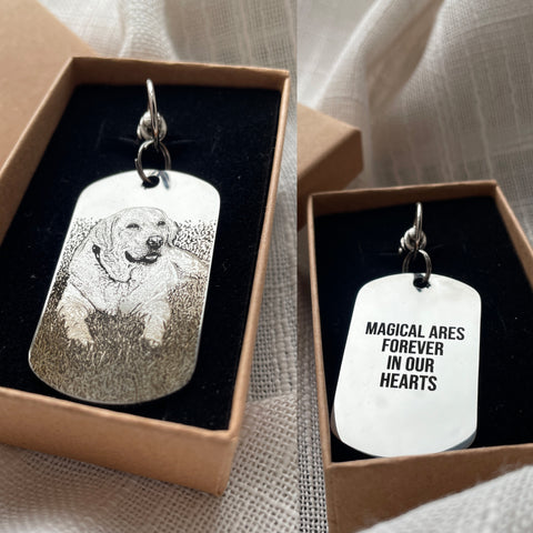 Photo Engraved Metal Keychain