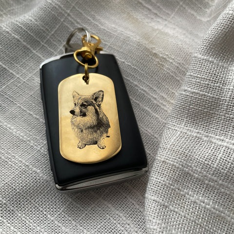 Photo Engraved Metal Keychain