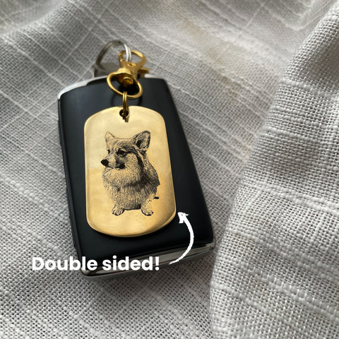Photo Engraved Double Sided Metal Keychain