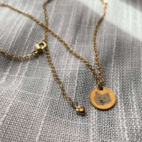 Photo Engraved Pet Portrait Necklace