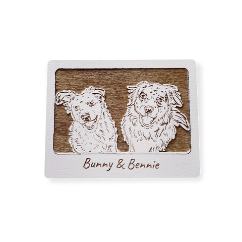 Custom Two Pet Portrait Magnet