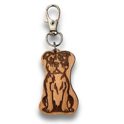 American Bulldog (natural ears) Keychain