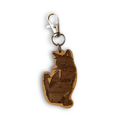 Bombay Black Cat Keychain