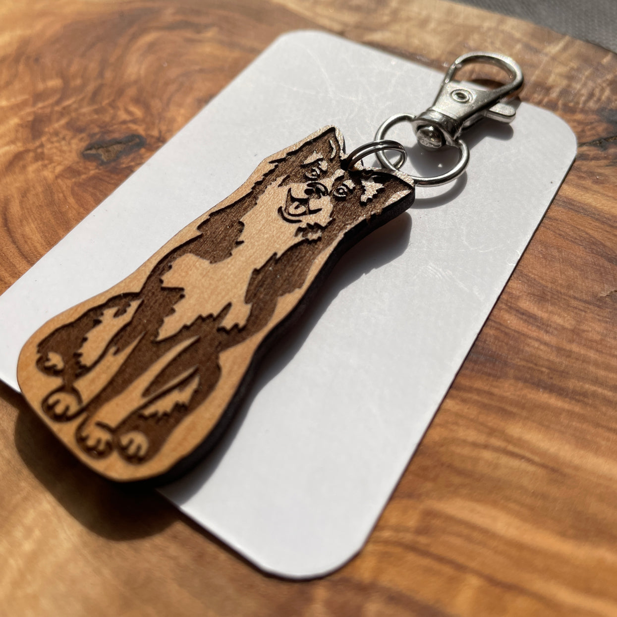 Border Collie (up ears) Keychain