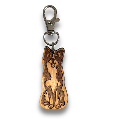 Border Collie (up ears) Keychain