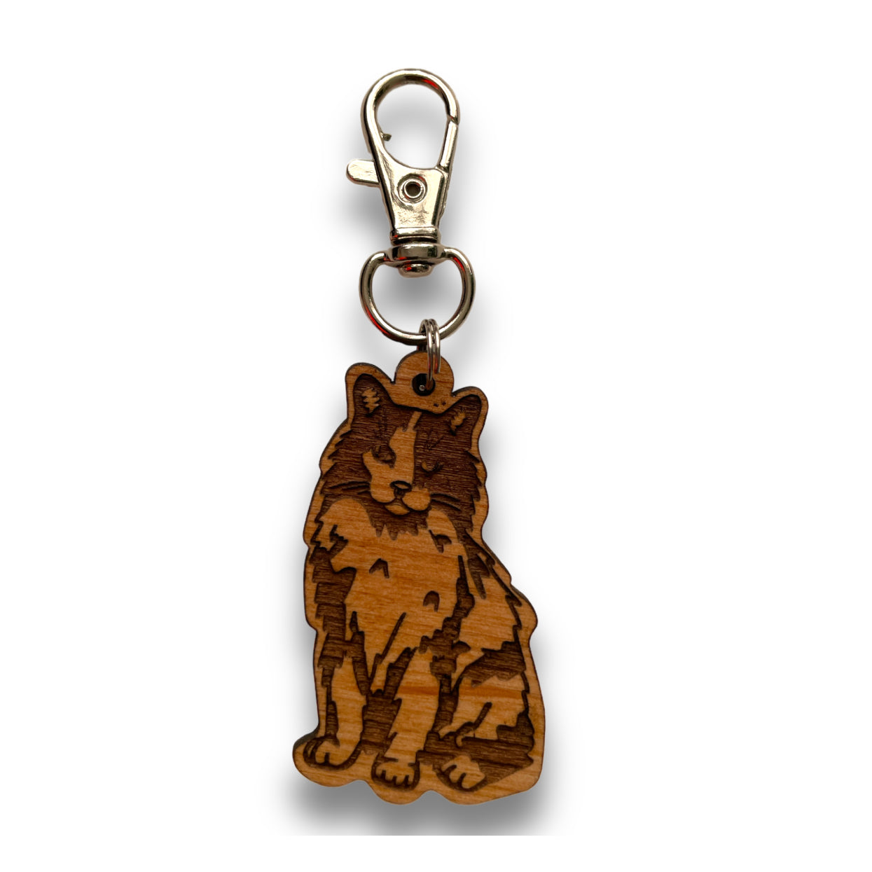 Cat wooden keychain 