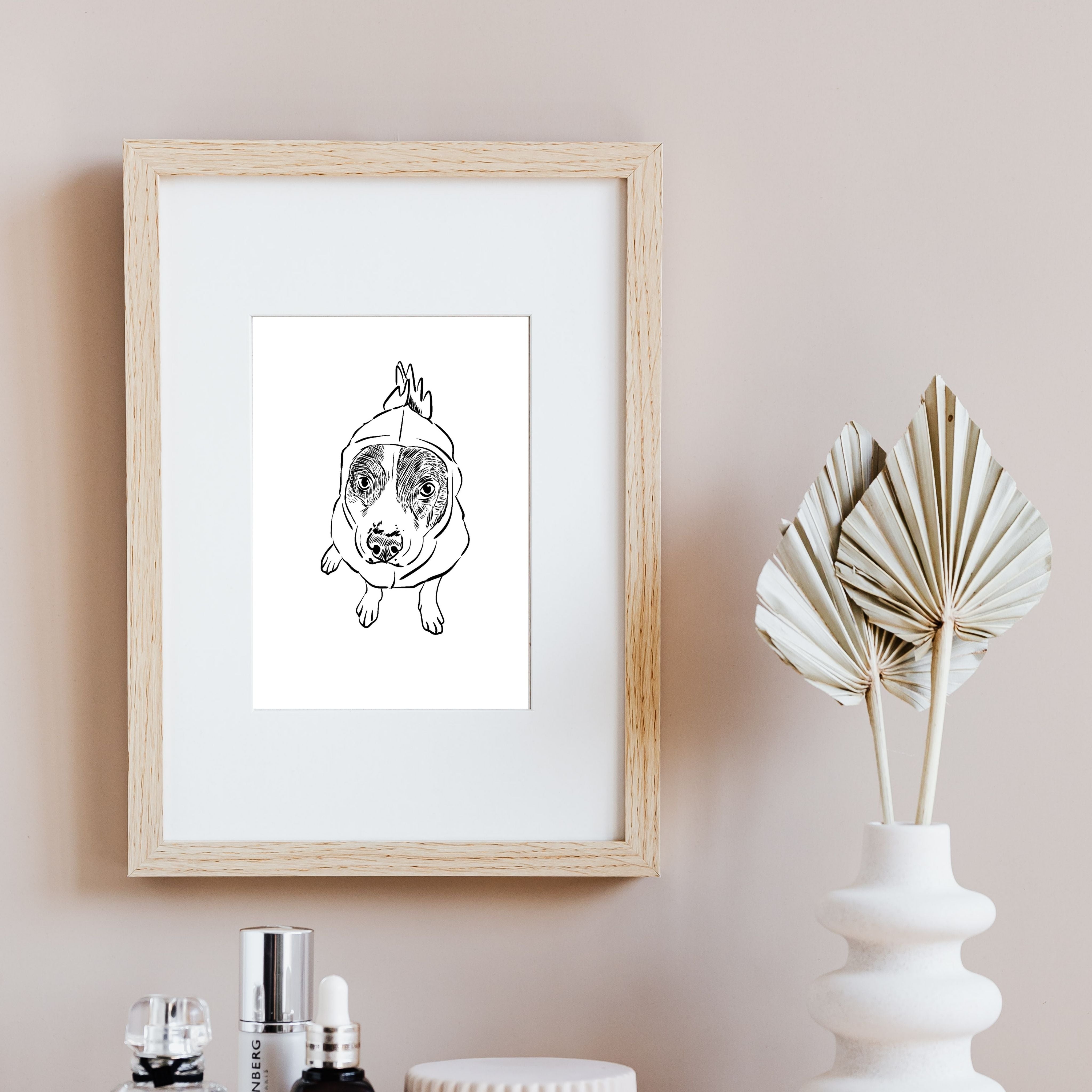 Inked Pet Portrait Print