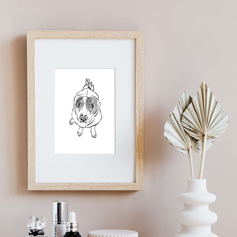 Inked Pet Portrait Print