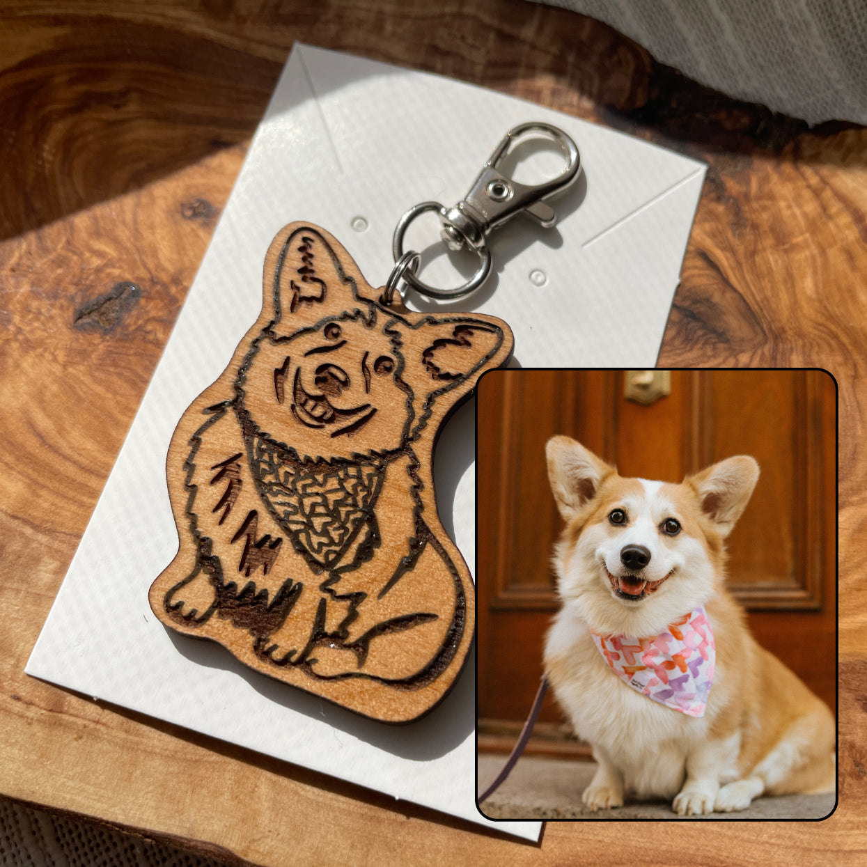 Custom Pet Portrait Keychain