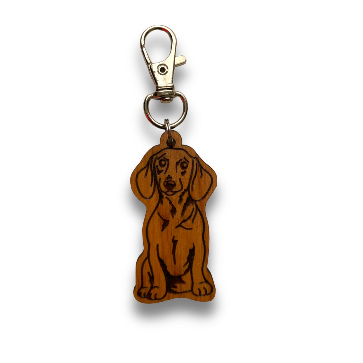 doxie wooden keychain