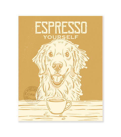 Golden Retriever Espresso Print