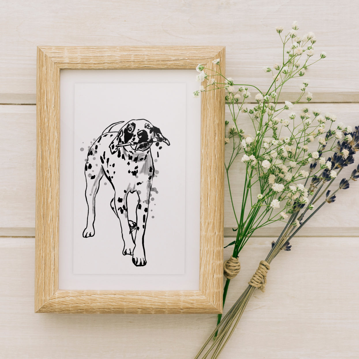 Inked Pet Portrait Print