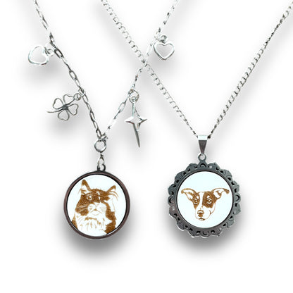 Pet Portrait Charm Necklace