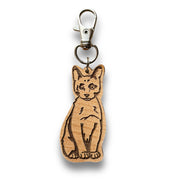 Russian Blue (short haired) Cat Keychain