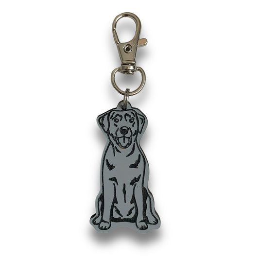 Silver Labrador Retriever Keychain