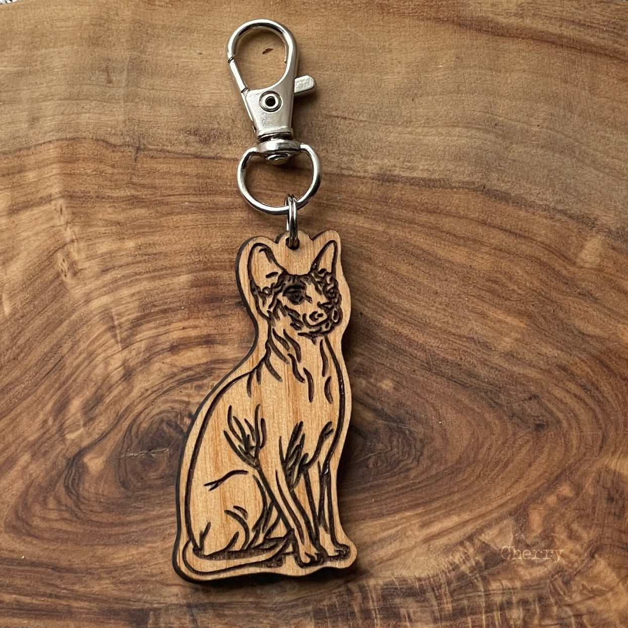 Sphynx (Hairless) Cat Keychain