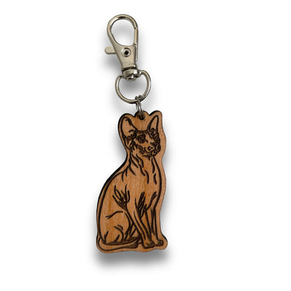 Sphynx (Hairless) Cat Keychain