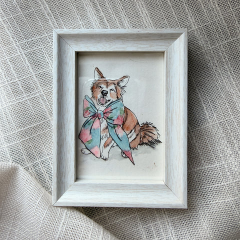 Mini Watercolor Pet Portrait (magnet frame)