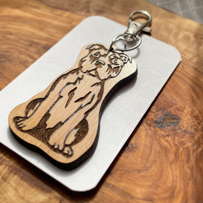 XL Bulldog (natural ears) Keychain