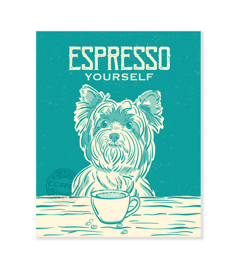 Yorkie Espresso Print