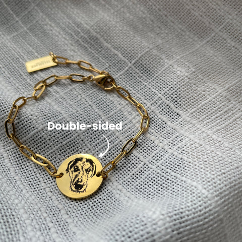 Hand-drawn Two Pet Portrait Bracelet