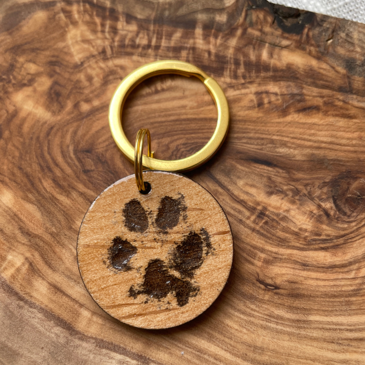 Personalized Pet Paw Print Keychain