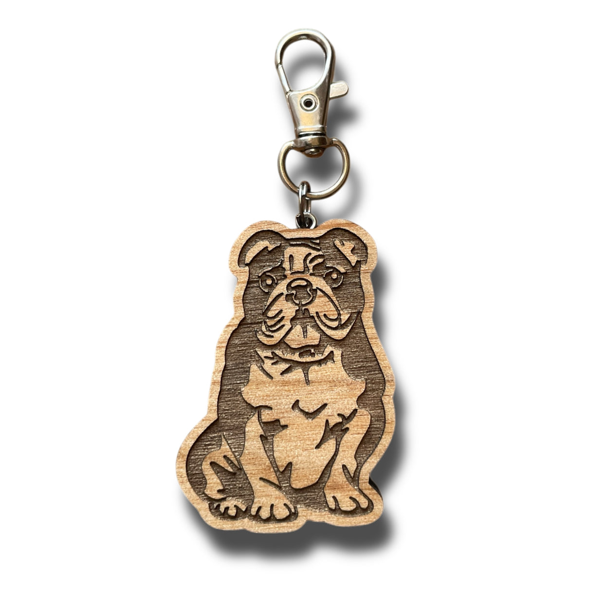 Red/Black & White English Bulldog Keychain