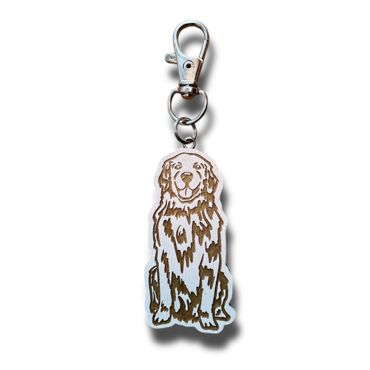 English Cream/White Golden Retriever Keychain