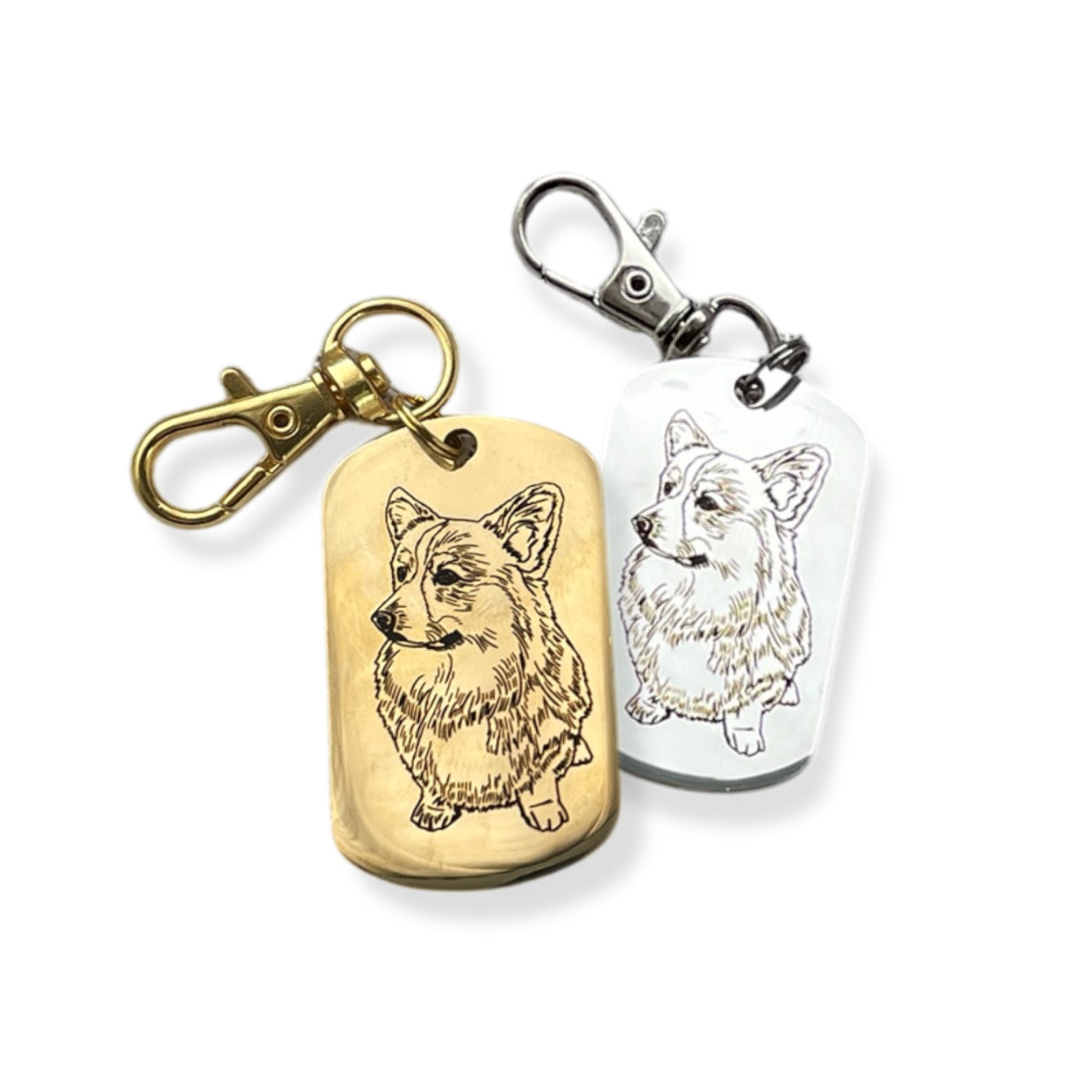Hand-Drawn Pet Portrait Metal Keychain