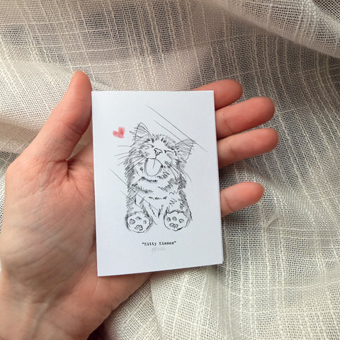 Kitty Kisses - Mini Art Card