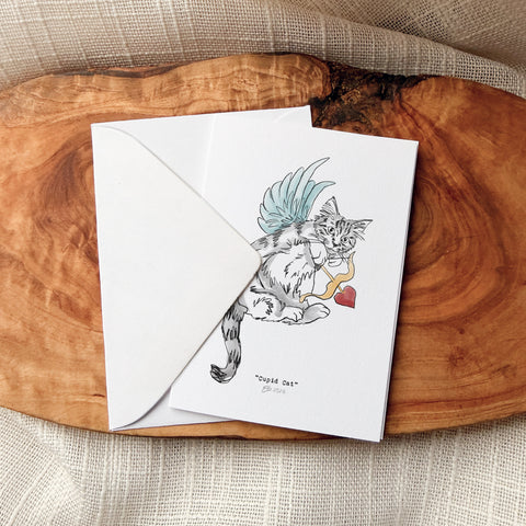 Cupid Cat - Mini Art Card