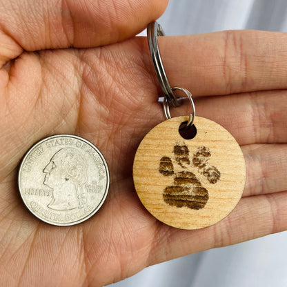 Personalized Pet Paw Print Keychain