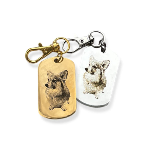 Photo Engraved Metal Keychain