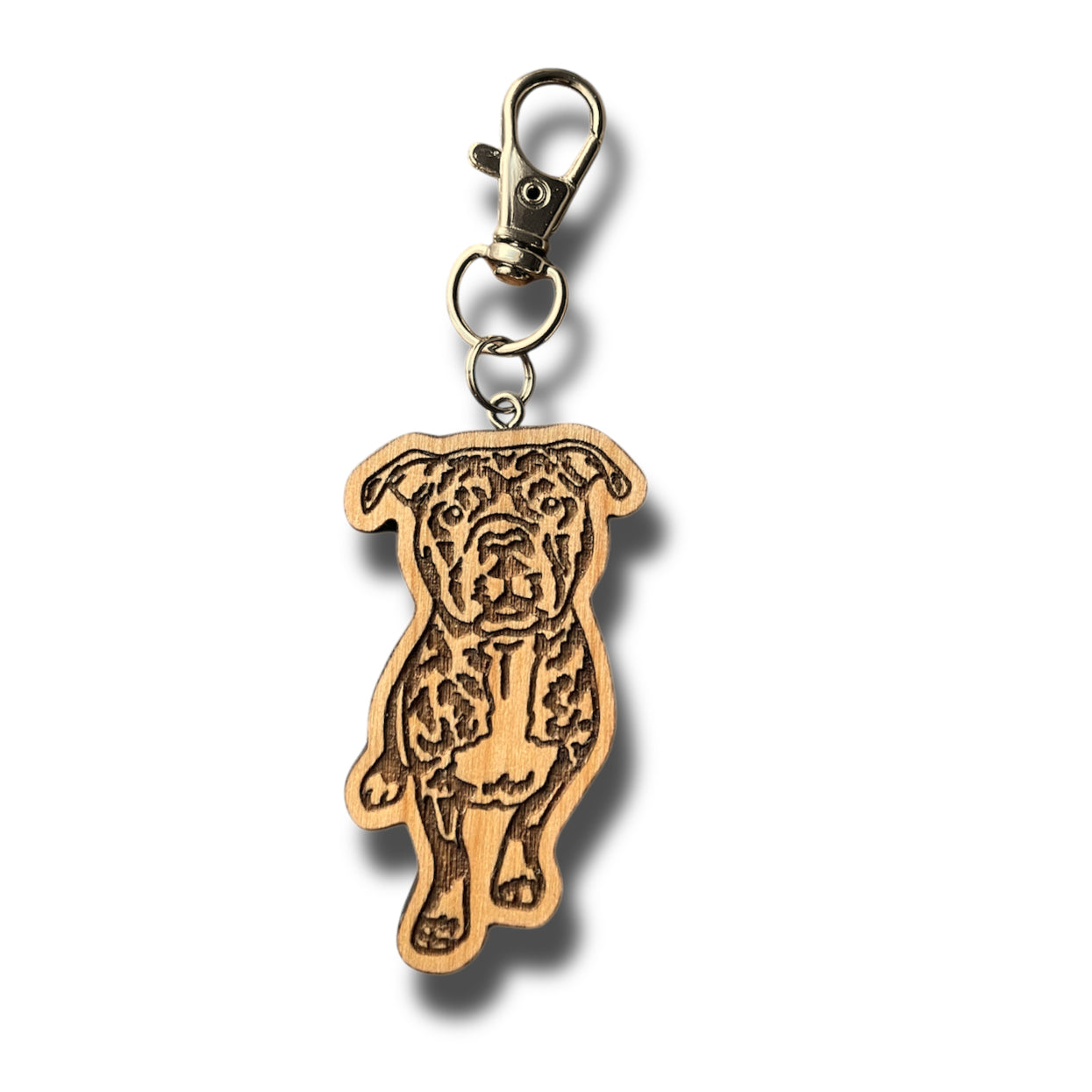 Brindle Pitbull Keychain