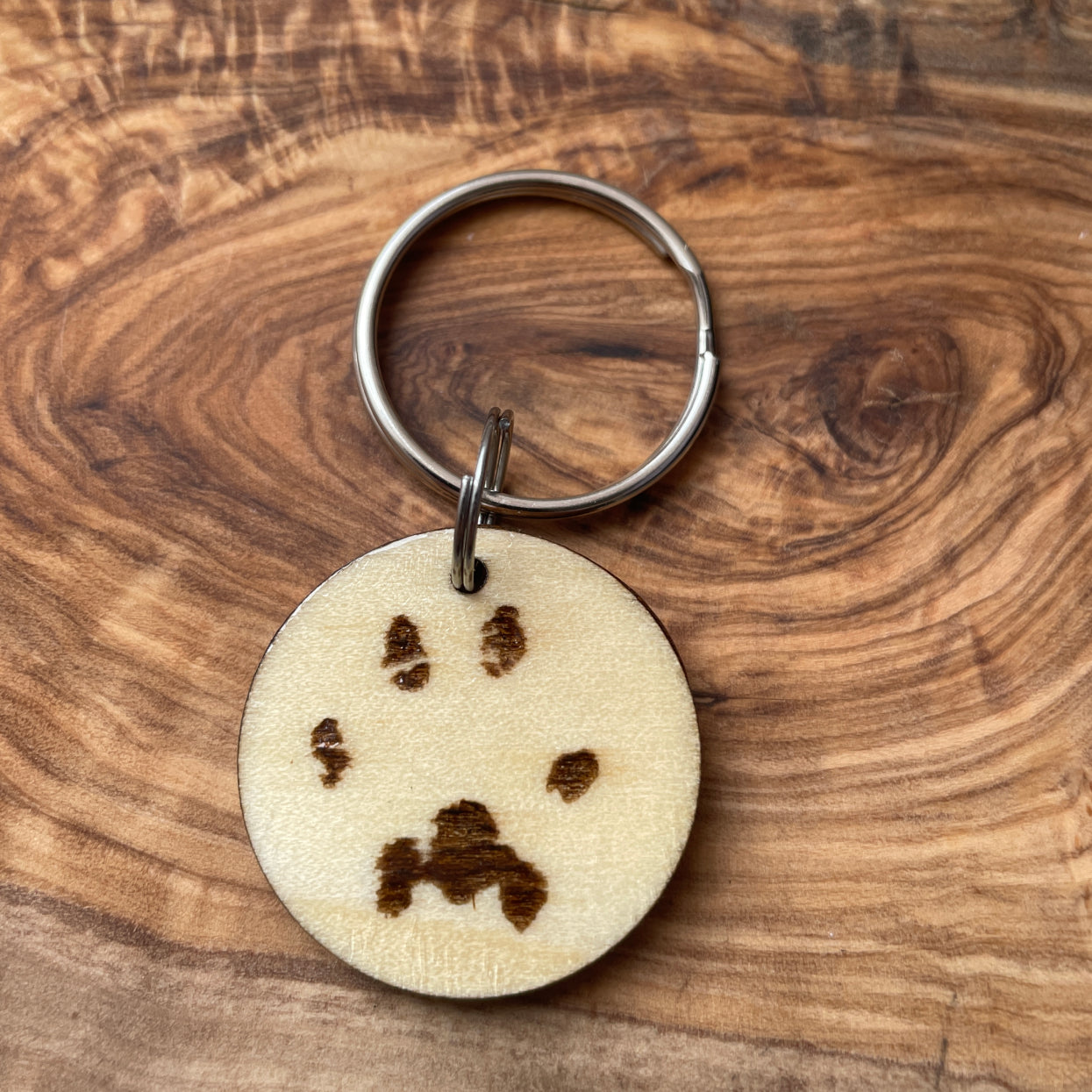 Personalized Pet Paw Print Keychain