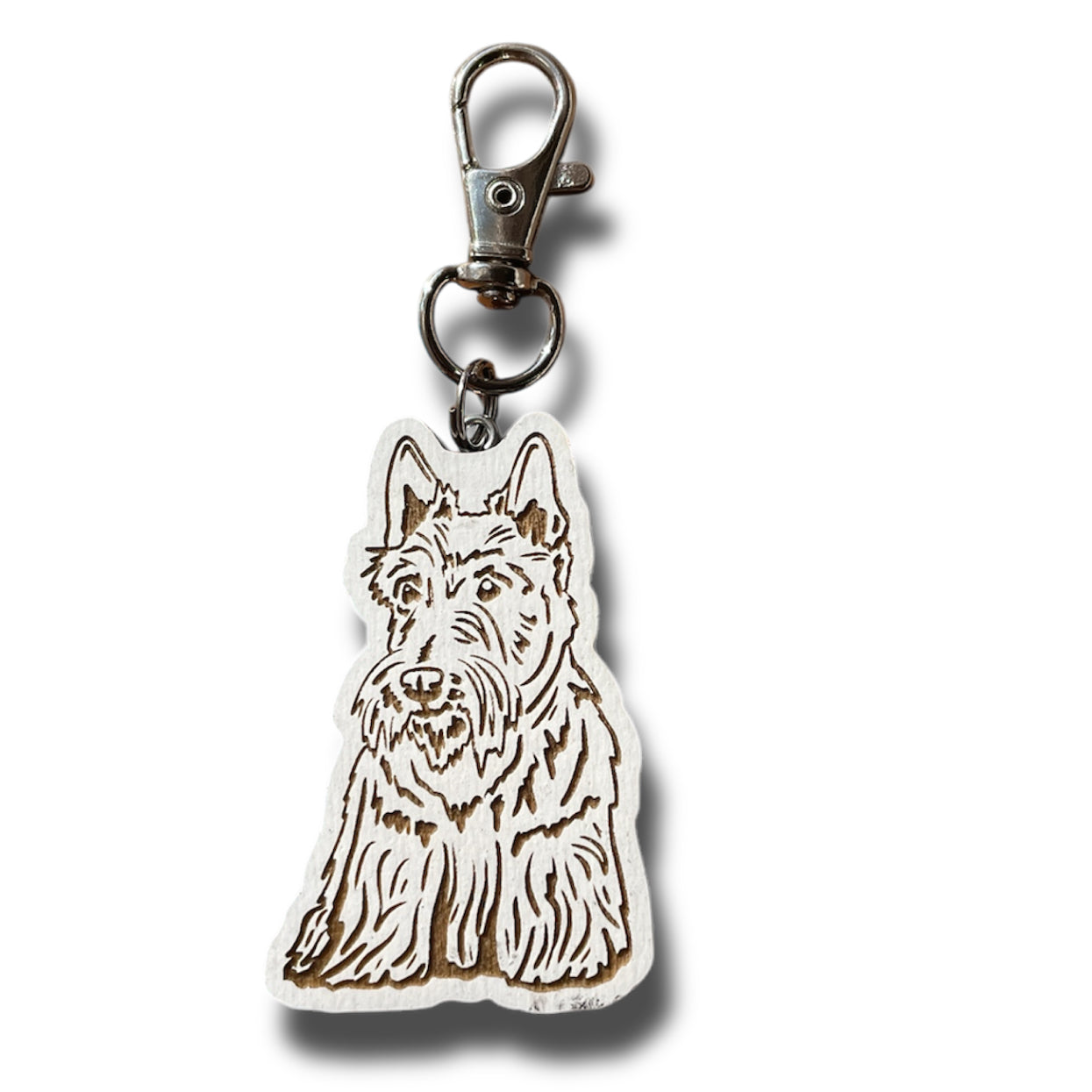 White Scottish Terrier Keychain